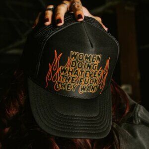 Rebel Soul collective trucker hat  Women Doing Flame